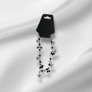 Silver and Black Star Charm Bracelet/Anklet